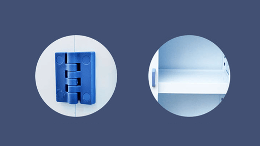 PP hinges and PP shelves
