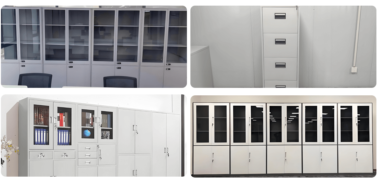 four filing cabinets