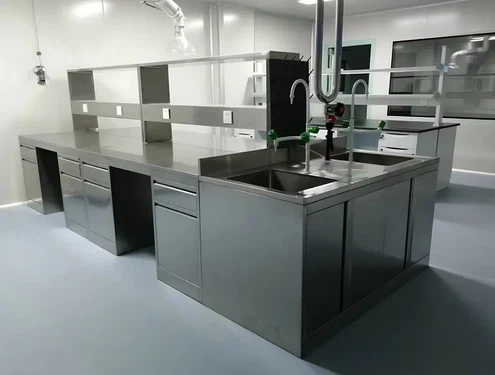 Central Island Stainless Steel Lab Bench
