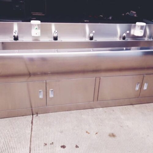 304 Stainless Steel Corner Medical Wash Basin Single and Double for Hospital