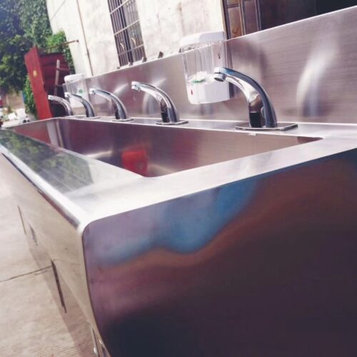 304 Stainless Steel Corner Medical Wash Basin Single and Double for Hospital
